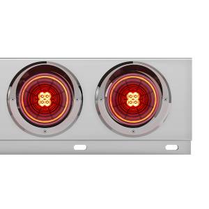 UNITED PACIFIC - UNITED PACIFIC - 61030 - BARRA CON RESORTE CROMADA CON PATRÓN DE PERNOS DE 3-3/4" CON 6X 4" 13 LUCES Y VISORES LED ABYSS ROJOS - LENTE ROJA (PAR) - Image 3