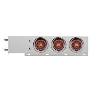 UNITED PACIFIC - 61031 - BARRA CON RESORTE CROMADA CON PATRÓN DE PERNOS DE 3-3/4" CON 6X 4" 13 LUCES Y VISORES LED ABYSS ROJOS - LENTE TRANSPARENTE (PAR)