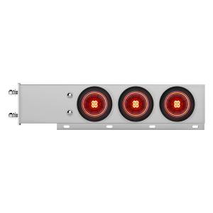 UNITED PACIFIC - 61033 - BARRA CON RESORTE CROMADA CON PATRÓN DE PERNOS DE 3-3/4" CON 6X 4" 13 LUCES LED ABYSS ROJAS - LENTE ROJA (PAR)