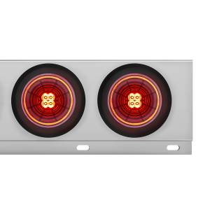 UNITED PACIFIC - UNITED PACIFIC - 61033 - BARRA CON RESORTE CROMADA CON PATRÓN DE PERNOS DE 3-3/4" CON 6X 4" 13 LUCES LED ABYSS ROJAS - LENTE ROJA (PAR) - Image 4