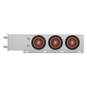 UNITED PACIFIC - 61034 - BARRA CON RESORTE CROMADA CON PATRÓN DE PERNOS DE 3-3/4" CON 6X 4" 13 LUCES LED ABYSS ROJAS - LENTE TRANSPARENTE (PAR)