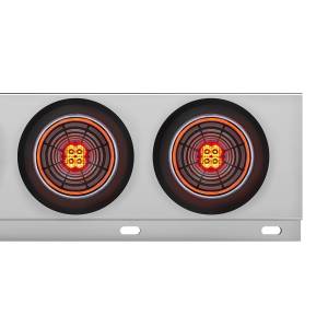 UNITED PACIFIC - UNITED PACIFIC - 61034 - BARRA CON RESORTE CROMADA CON PATRÓN DE PERNOS DE 3-3/4" CON 6X 4" 13 LUCES LED ABYSS ROJAS - LENTE TRANSPARENTE (PAR) - Image 3