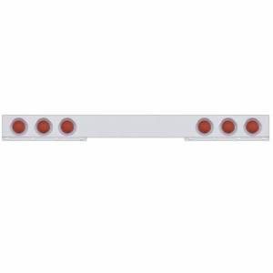 UNITED PACIFIC - 61419 - BARRA DE LUCES TRASERAS DE INOXIDABLE DE 1 PIEZA CON LUCES Y VISORES REFLECTORES DE 6X 12 LED DE 4" - LED ROJO/LEENTE ROJA