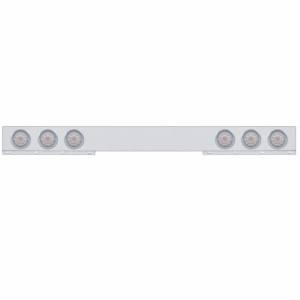 UNITED PACIFIC - 61422 - BARRA DE LUCES TRASERAS DE INOXIDABLE DE 1 PIEZA CON 6X 10 LUCES Y VISORES LED DE 4" - LED ROJO/LEENTE TRANSPARENTE