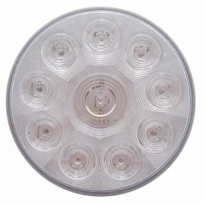 UNITED PACIFIC - UNITED PACIFIC - 61546 - BARRA CON RESORTE CROMADA CON PATRÓN DE PERNOS DE 3-3/4" CON VISORES Y LUCES LED ROJAS DE 6X 4" - LENTE TRANSPARENTE (PAR) - Image 3