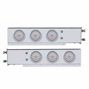 UNITED PACIFIC - 61554 - BARRA CON RESORTE SS DE LUJO CON PATRÓN DE PERNOS DE 3-3/4" CON LUCES Y VISORES DE 4" DE 6X 10 LED - LED ROJO/LENTE TRANSPARENTE (PAR)