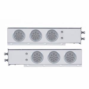 UNITED PACIFIC - 61644 - BARRA CON RESORTE CROMADA CON PATRÓN DE PERNOS DE 2-1/2" CON 6X 12 LED REFL. LUCES Y VISORES-LED ROJO/LENTE TRANSPARENTE (PAR)