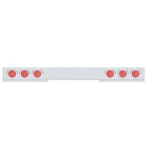 UNITED PACIFIC - 61647 - BARRA DE LUCES TRASERA CROMADA DE 1 PIEZA CON SEIS LUCES Y VISORES DE 36 LED DE 4" - LED ROJO/LENTE ROJA