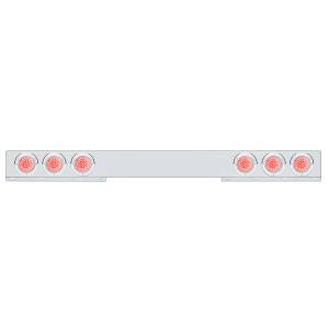 UNITED PACIFIC - 61648 - BARRA DE LUCES TRASERA CROMADA DE 1 PIEZA CON SEIS LUCES Y VISORES DE 36 LED DE 4" - LED ROJO/LENTE TRANSPARENTE