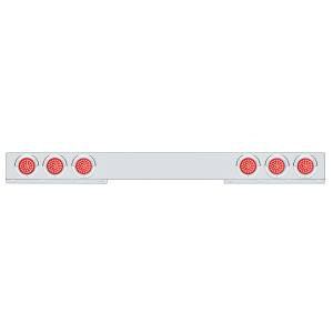 UNITED PACIFIC - 61649 - BARRA DE LUCES TRASERAS DE INOXIDABLE DE 1 PIEZA CON LUCES Y VISORES DE 6X 36 LED DE 4" - LED ROJO/LEENTE ROJA