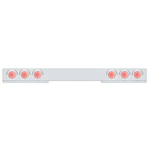 UNITED PACIFIC - 61650 - BARRA DE LUCES TRASERAS DE INOXIDABLE DE 1 PIEZA CON LUCES Y VISORES DE 6X 36 LED DE 4" - LED ROJO/LENTE TRANSPARENTE