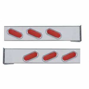 UNITED PACIFIC - 61663 - BARRA DE LUCES TRASERAS DE MONTAJE DE BRIDA CROMADA CON SEIS LUCES Y VISORES OVALADOS DE 19 LED - LED ROJO/LEENTE ROJA