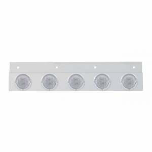 UNITED PACIFIC - 61717 - PLACA DE GUARDABARROS SUPERIOR DE ACERO INOXIDABLE CON 5X 9 LUCES Y VISORES LED DE 2" - LED ROJO/LENTE TRANSPARENTE (CADA UNO)