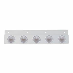 UNITED PACIFIC - 61723 - PLACA DE GUARDABARROS SUPERIOR DE ACERO INOXIDABLE CON 5X 9 LED LUCES Y VISORES DE COLMENA DE 2" - LED ROJO/LENTE TRANSPARENTE (CADA UNO)