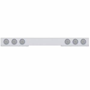 UNITED PACIFIC - 61737 - BARRA DE LUZ TRASERA CROMADA DE 1 PIEZA CON SEIS LUCES REFLECTORAS Y VISORES DE 7 LED DE 4" - LED ROJO/LEENTE TRANSPARENTE