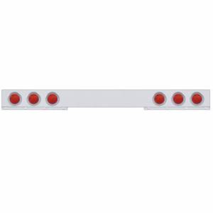 UNITED PACIFIC - 61738 - BARRA DE LUCES TRASERAS DE INOXIDABLE DE 1 PIEZA CON LUCES Y VISORES REFLECTORES DE 6X 7 LED DE 4" - LED ROJO/LENTE ROJA