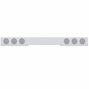 UNITED PACIFIC - 61739 - BARRA DE LUZ TRASERA DE INOXIDABLE DE 1 PIEZA CON LUCES Y VISORES REFLECTORES DE 6X 7 LED DE 4" - LED ROJO/LENTE TRANSPARENTE