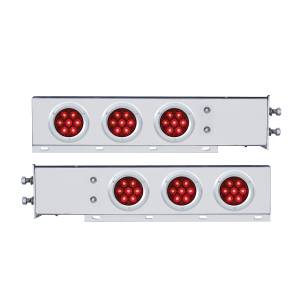 UNITED PACIFIC - 61762 - BARRA TRASERA CON RESORTE CON PATRÓN DE PERNOS DE 2-1/2" CON 6X COMPETITION SERIES 7 LED ROJOS LUZ DE 4" - LENTE ROJA (PAR)