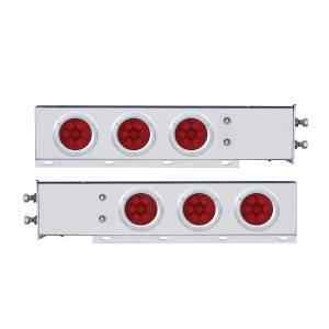 UNITED PACIFIC - UNITED PACIFIC - 61762 - BARRA TRASERA CON RESORTE CON PATRÓN DE PERNOS DE 2-1/2" CON 6X COMPETITION SERIES 7 LED ROJOS LUZ DE 4" - LENTE ROJA (PAR) - Image 4