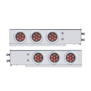 UNITED PACIFIC - 61763 - BARRA TRASERA CON RESORTE CON PATRÓN DE PERNOS DE 2-1/2" CON 6X COMPETITION SERIES 7 LED ROJOS LUZ DE 4" - LENTE TRANSPARENTE (PAR)