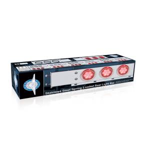 UNITED PACIFIC - UNITED PACIFIC - 61763 - BARRA TRASERA CON RESORTE CON PATRÓN DE PERNOS DE 2-1/2" CON 6X COMPETITION SERIES 7 LED ROJOS LUZ DE 4" - LENTE TRANSPARENTE (PAR) - Image 7