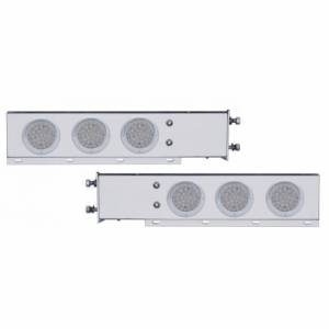 UNITED PACIFIC - 61801 - BARRA DE RESORTE SS CON PATRÓN DE PERNOS DE 3-3/4" CON LUCES Y VISORES DE 6X 36 LED DE 4" -LED ROJO/LEENTE TRANSPARENTE (PAR)