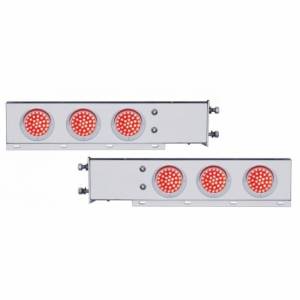 UNITED PACIFIC - UNITED PACIFIC - 61800 - BARRA DE RESORTE SS CON PATRÓN DE PERNOS DE 3-3/4" CON LUCES Y VISORES DE 6X 36 LED DE 4" - LED ROJO Y LENTES (PAR) - Image 2