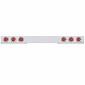 UNITED PACIFIC - UNITED PACIFIC - 62419 - BARRA DE LUZ TRASERA DE INOXIDABLE DE 1 PIEZA CON LUCES REFLECTORAS Y BISELES DE 6X 12 LED DE 4" - LED ROJO / LENTE ROJA - Image 2