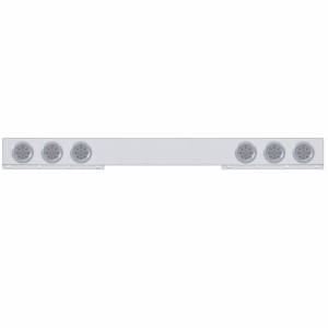 UNITED PACIFIC - 62420 - BARRA DE LUZ TRASERA INOXIDABLE DE 1 PIEZA CON LUCES REFLECTORAS Y BISELES DE 6X 12 LED DE 4" - LED ROJO / LENTE TRANSPARENTE