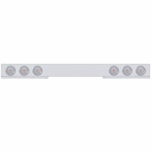 UNITED PACIFIC - 62422 - BARRA DE LUCES TRASERAS DE INOXIDABLE DE 1 PIEZA CON LUCES Y BISELES DE 6X 10 LED DE 4" - LED ROJO/LENTE TRANSPARENTE