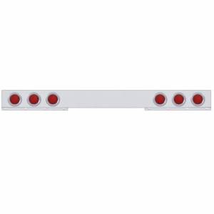 UNITED PACIFIC - 62647 - BARRA DE LUCES TRASERA CROMADA DE 1 PIEZA CON SEIS LUCES Y BISELES DE 36 LED DE 4" - LED ROJO/LEENTE ROJA