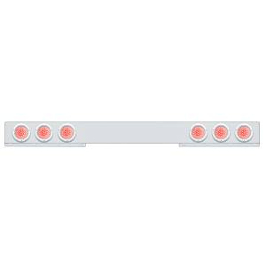 UNITED PACIFIC - 62650 - BARRA DE LUZ TRASERA INOXIDABLE DE 1 PIEZA CON LUCES Y BISELES DE 6X 36 LED DE 4" - LED ROJO/LENTE TRANSPARENTE