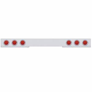UNITED PACIFIC - UNITED PACIFIC - 62776 - BARRA DE LUCES TRASERA CROMADA DE 1 PIEZA CON SEIS LUCES REFLECTORAS Y BISELES DE 7 LED DE 4" - LED ROJO/LEENTE ROJA - Image 1