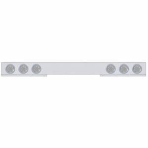 UNITED PACIFIC - 62777 - BARRA DE LUZ TRASERA CROMADA DE 1 PIEZA CON SEIS LUCES REFLECTORAS Y BISELES DE 7 LED DE 4" - LED ROJO/LEENTE TRANSPARENTE