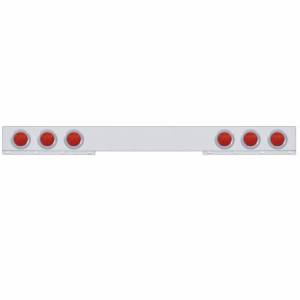 UNITED PACIFIC - 62778 - BARRA DE LUZ TRASERA INOXIDABLE DE 1 PIEZA CON LUCES REFLECTORAS Y BISELES DE 6X 7 LED DE 4" - LED ROJO/LEENTE ROJA