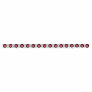 UNITED PACIFIC - 62938 - SOPORTE DE LUZ DE PARACHOQUES DE ACERO INOXIDABLE DE 79-1/2" CON LUZ DE 16X 9 LED DE 2" Y OJALES - LED ROJO/LENTE ROJA