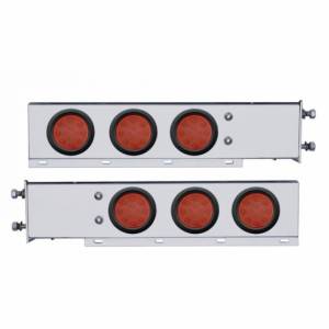 UNITED PACIFIC - 63551 - BARRA CON RESORTE SS DE LUJO CON PATRÓN DE PERNO DE 3-3/4" CON LUZ DE 4" DE 6X 12 LED - LED ROJO Y LENTE (PAR)