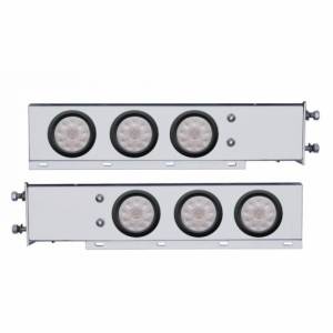 UNITED PACIFIC - 63554 - BARRA CON RESORTE SS DE LUJO CON PATRÓN DE PERNO DE 3-3/4" CON 6X 10 LUCES LED DE 4" -LED ROJO/LEENTE TRANSPARENTE (PAR)
