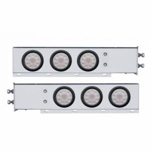UNITED PACIFIC - 63646 - BARRA CON RESORTE CROMADA CON PATRÓN DE PERNOS DE 2-1/2" CON 6X 4" 10 LUCES LED - LED ROJO/LENTE TRANSPARENTE (PAR)