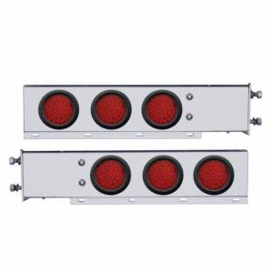 UNITED PACIFIC - 63677 - BARRA CON RESORTE SS DE LUJO CON PATRÓN DE PERNOS DE 3-3/4" CON LUZ DE 4" DE 6X 36 LED - LED ROJO Y LENTE (PAR)