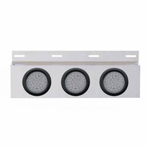 UNITED PACIFIC - 63703 - PLACA DE GUARDABARROS SUPERIOR DE INOXIDABLE CON 3 LUCES Y OJALES DE 36 LED DE 4" - LED ROJO/LENTE TRANSPARENTE (CADA UNO)