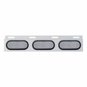 UNITED PACIFIC - 63711 - PLACA DE GUARDABARROS SUPERIOR DE INOXIDABLE CON 3 LUCES Y OJALES OVALADOS DE 19 LED DE 6" - LED ROJO/LENTE TRANSPARENTE (CADA UNO)