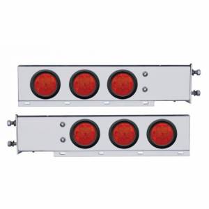 UNITED PACIFIC - 63726 - BARRA DE RESORTE SS CON PATRÓN DE PERNO DE 3-3/4" CON 6X 4" 7 LUCES LED - LED ROJO Y LENTE (PAR)