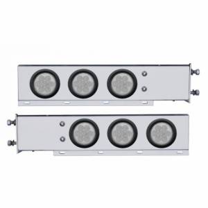 UNITED PACIFIC - 63731 - BARRA DE RESORTE SS CON PATRÓN DE PERNO DE 2-1/2" CON 6X 4" 7 LUCES LED - LED ROJO/LEENTE TRANSPARENTE (PAR)