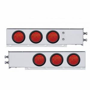 UNITED PACIFIC - 63734 - BARRA DE RESORTE SS CON PATRÓN DE PERNO DE 2" CON 6X 4" 7 LUCES LED - LED ROJO Y LENTE (PAR)