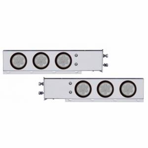 UNITED PACIFIC - 63751 - BARRA CON RESORTE CROMADA CON PATRÓN DE PERNO DE 2-1/2" CON 6X 4" 7 LUCES LED - LED ROJO/LENTE TRANSPARENTE (PAR)