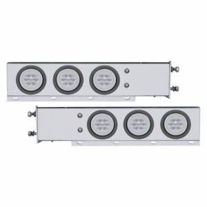 UNITED PACIFIC - 63763 - BARRA DE RESORTE SS CON PATRÓN DE PERNO DE 3-3/4" CON 6X 21 LED GLOLIGHT DE 4" -LED ROJO/LEENTE TRANSPARENTE (PAR)