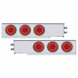 UNITED PACIFIC - 63770 - BARRA DE RESORTE SS CON PATRÓN DE PERNO DE 2" CON 6X 21 LED GLOLIGHT DE 4" -LED ROJO Y LENTE (PAR)