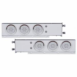 UNITED PACIFIC - 63773 - BARRA TRASERA CON RESORTE CR CON PATRÓN DE PERNOS DE 3-3/4" CON LUZ GLOLIGHT Y VISORES DE 4" LED ROJOS 6X 21 - LENTE TRANSPARENTE (PAR)