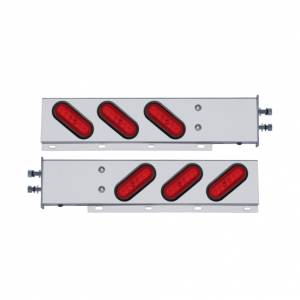 UNITED PACIFIC - UNITED PACIFIC - 63790 - BARRA DE RESORTE DE ACERO INOXIDABLE CON PATRÓN DE PERNOS DE 2-1/2" CON 6X 22 LED ROJOS GLOLIGHT Y OJAL OVALADOS DE 6" - LENTE ROJA (PAR) - Image 4